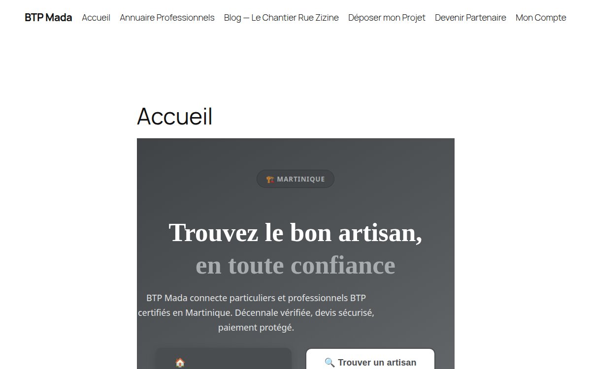BTP Mada — plateforme BTP