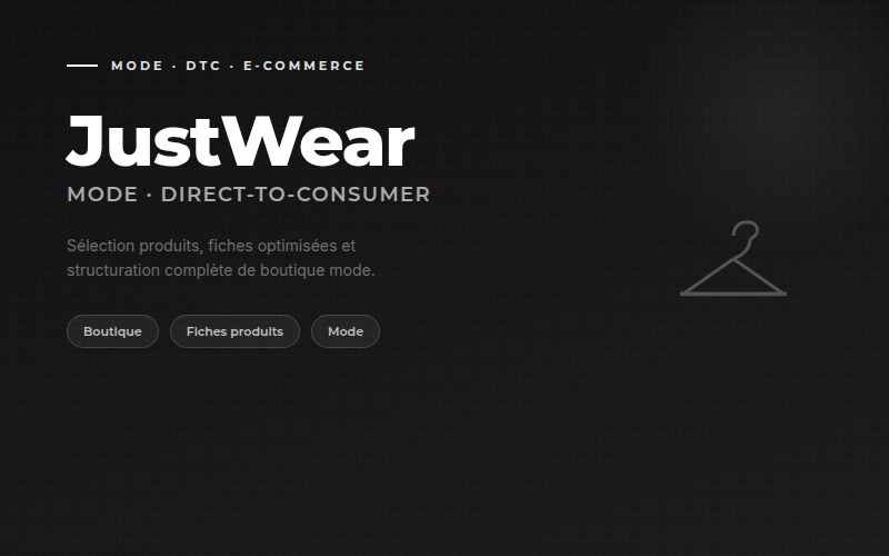 JustWear — mode DTC